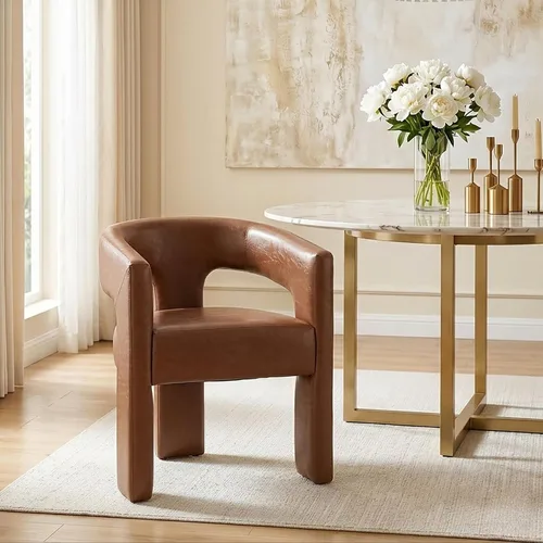 Vista 12 de Modernas sillas de comedor, silla de sherpa tapizada de terciopelo con respaldo, silla de tocador Boucle ensamblada cómoda para cocina, comedor