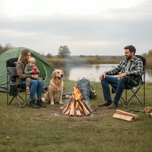 Vista 8 de Sillas de campamento resistentes con capacidad de 350 libras, silla plegable con bolsa enfriadora y portavasos para exteriores, deportes, playa