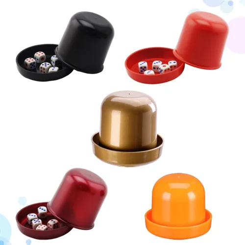 Vista 7 de NUOBESTY Juego de dados para juegos profesionales de dados para mentirosos Farkle Bar Ktv anti trampas caja de dados con 5 dados (color)