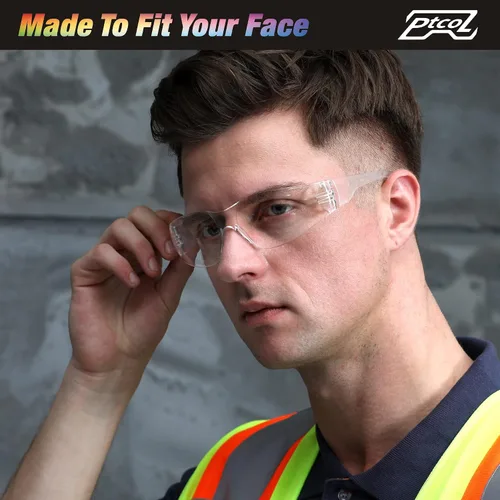 Vista 2 de Paquete de 3 Gafas de Seguridad a Granel con Lentes Cristalinas Transparentes Unisex Antirayones Gafas Protectoras Resistentes a Impactos