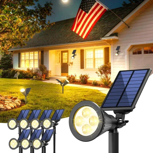 Vista 21 de JEJOT Paquete de 6 focos solares impermeables para exteriores con haz de Blanco cálido