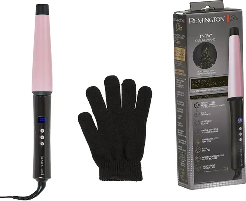 Vista 6 de Colección Remington T Studio Salon perla plancha digital para crespos de cerámica, Rosado