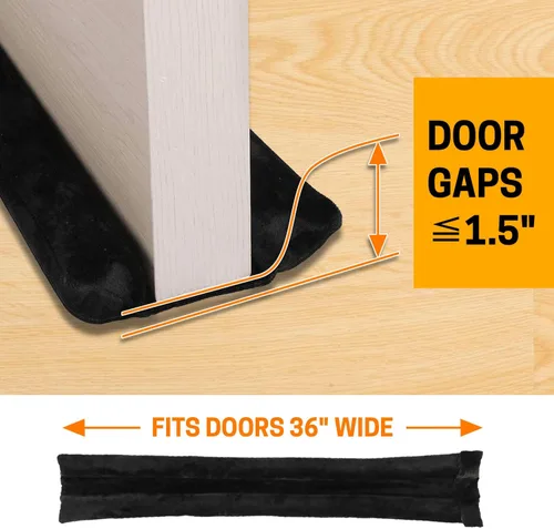 Vista 5 de Tope de Puerta de 36 Pulgadas Bajo la Puerta - Bloqueador de Ruido de Puerta, Tope de Puerta de Doble Cara, Lavable a Máquina Tope de puerta