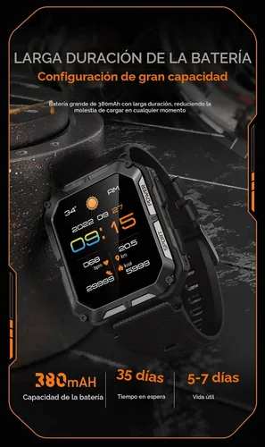 Vista 4 de Gravity C20 Pro - Reloj inteligente resistente de 1.83 pulgadas, resistente al agua IP68, llamada Bluetooth, voz AI, más de 100 modos deportivos