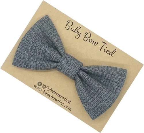 Vista 7 de Handmade Pre-Tied Clip on Bow Tie for Baby to Young Boy