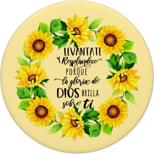 Vista 3 de Bible Verses Quotes Frases Biblicas Girasol Español Amarillo - PopSockets Agarre y soporte para teléfonos y tabletas