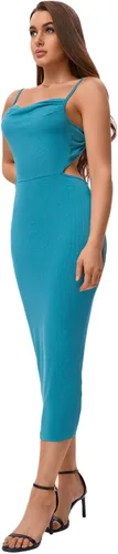 Vista 3 de Verdusa Vestido largo sin mangas para mujer con cuello redondo y nudo anudado