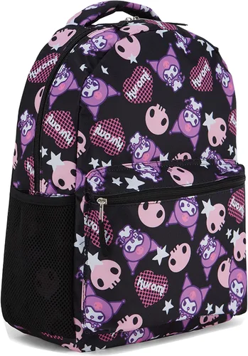 Vista 9 de Hello Kitty Allover Mochila escolar - My Melody, Kuromi, Keroppi, Badtz-Maru - Mochila para niños, niñas, mujeres - Mochila escolar