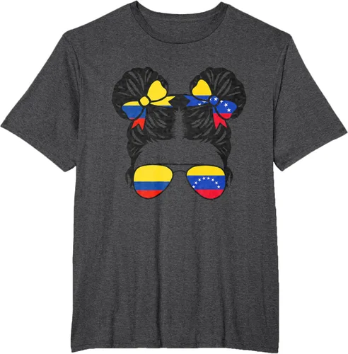 Vista 20 de Camiseta Half Colombian Half Venezolan Girl Colombia Kids Heritage, Gris
