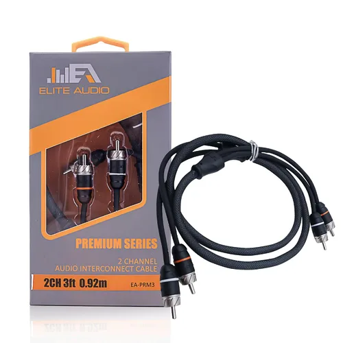 Vista 9 de Elite Audio Serie Premium 1.5 pies. Cable RCA de audio para auto de 2 canales – Blindado doble, cobre libre de oxígeno, cable de audio reductor