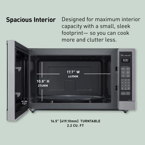 Vista 5 de Horno de microondas Panasonic., acero inoxidable