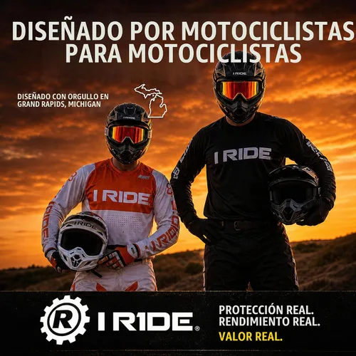 Vista 6 de I RIDE Airtime Motocross Goggles Montura Negra - Lentes Pop Naranja