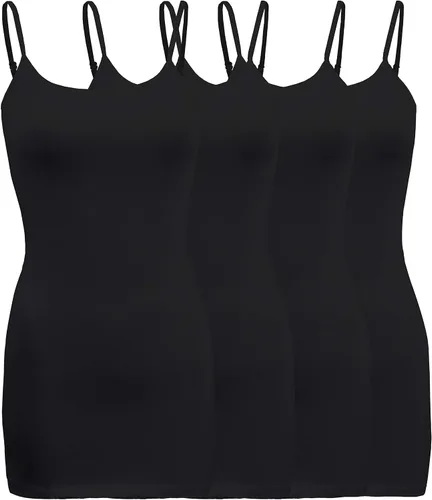 Vista 16 de ShezPretty - Camiseta sin mangas básica para mujer con tirantes tipo espagueti ajustables, 4