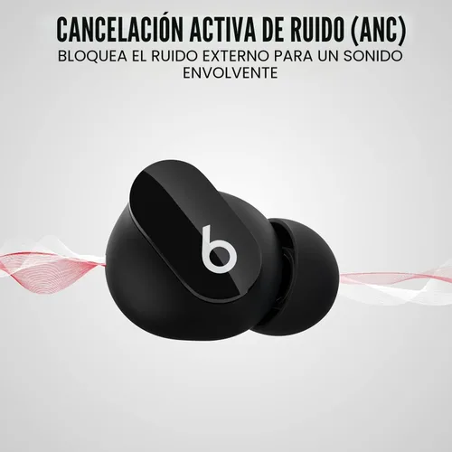 Vista 2 de Beats Studio Buds - Auriculares inalámbricos con cancelación de ruido, compatibles con Apple y Android, micrófono integrado, clasificación IPX4 Negro