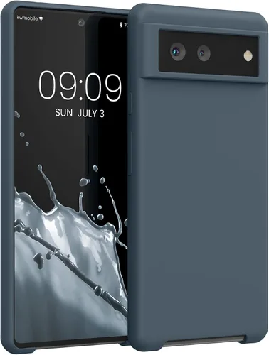 Vista 104 de kwmobile Funda Compatible con Google Pixel 6 Pro - Funda de teléfono de silicona TPU con acabado suave - Azul Arrecife