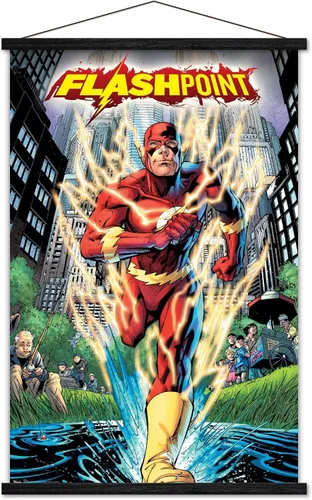 Vista 8 de Trends International DC Comics-The Flash-Flashpoint - Póster de pared, 14.725 x 22.375 pulgadas, versión enmarcada de madera de granero