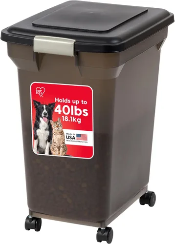 Vista 25 de Contenedor hermético para almacenamiento de alimentos Iris Premium, Bronceado, pequeño Wheels for Mobility, Airtight Seal, BPA-Free, Best for Bird