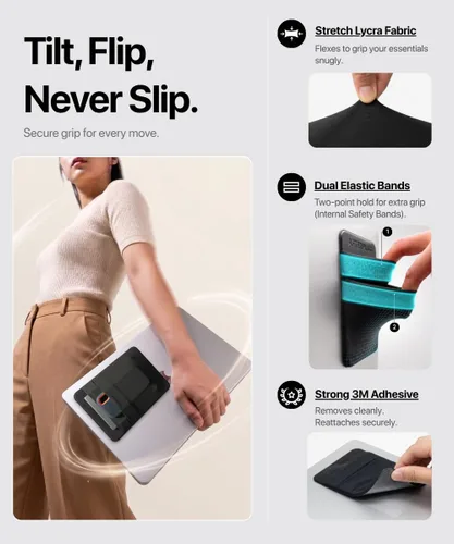 Vista 6 de Soporte para SSD y disco duro de 2 bolsillos para laptop, adhesivo reutilizable, funda de bolsillo adhesiva para SSD portátil externo, disco duro