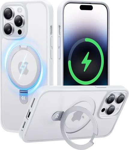 Vista 74 de CASEKOO - Funda diseñada para iPhone 14 Pro con soporte magnético invisible [protección contra caídas de grado militar] [compatible con MagSafe]