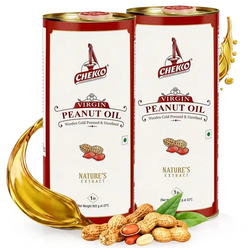 Vista 10 de Chekko Aceite de cacahuete prensado en frío 1 litro (33 onzas líquidas)