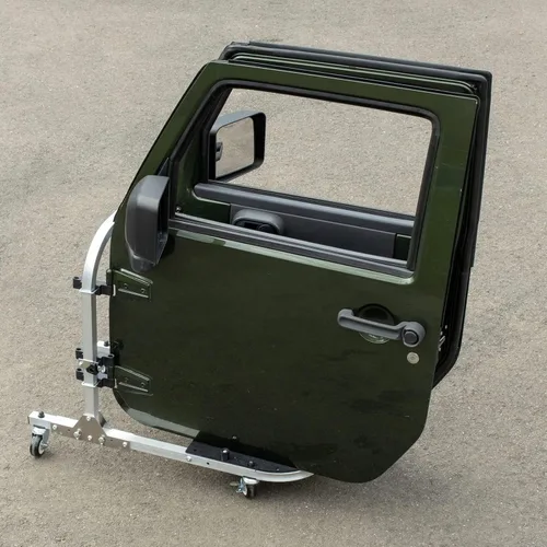 Vista 8 de EZ4X4 - Carrito de almacenamiento con ruedas plateadas de 2 puertas para TJ JK JL patentado