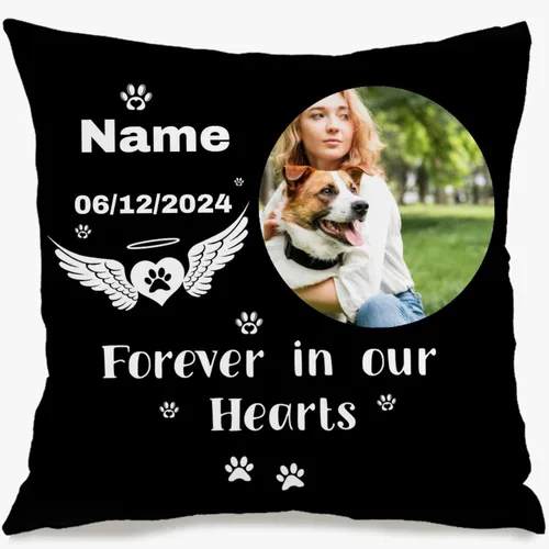 Vista 6 de Personalized One Picture Pillow Cover with Custom Text Allowing You to Create a Memorable Cushion Design That fits Your Sofa or Bedroom While