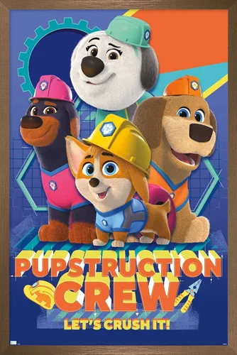 Vista 15 de Disney Pupstruction - Póster de pared de grupo, 34 pulgadas de largo x 22.4 pulgadas de ancho, versión enmarcada de caoba