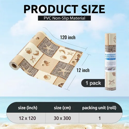 Vista 3 de FIFTY FEET 12x120 Pulgadas Revestimiento para Estanterías para Gabinetes de Cocina, Revestimiento para Cajones de PVC para Cómoda Antideslizante