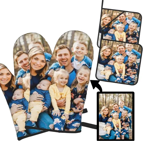 Vista 12 de Manoplas de horno personalizadas y agarraderas personalizadas con tu cara, regalos de repostería para mujeres para cocinar en la cocina, barbacoa