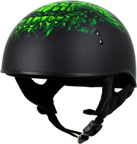 Vista 16 de Hot Leathers Avanzado Moto DOT Skull Cap Classic Half Cascos Biker HLD HLT