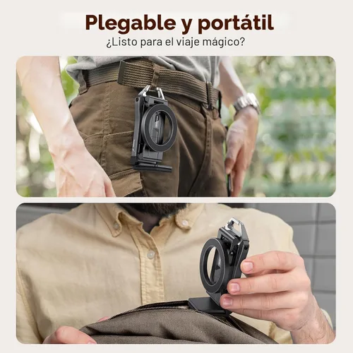 Vista 8 de OMOTON TP02 Trípode Giratório de 360° para MagSafe, Trípode Magnético de Aluminio Ajustable para iPhone 17/16/15/14 Pro Max Air, Soporte Plegable