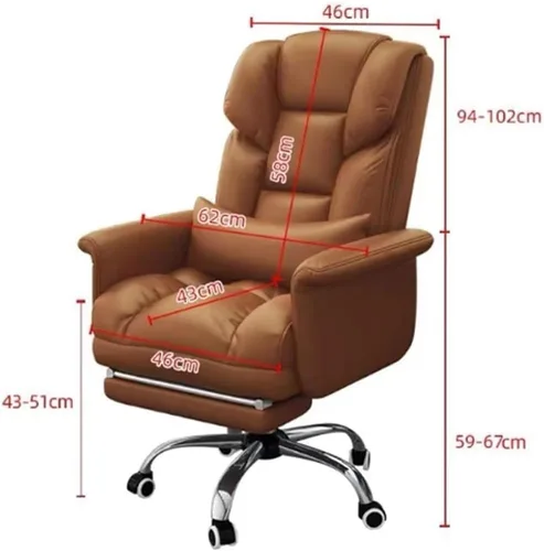 Vista 2 de Reclining Office Chair with Footrest Ergonomic Gaming Desk Chair PU Leather High Back Executive Computer Swivel Seat(Black)