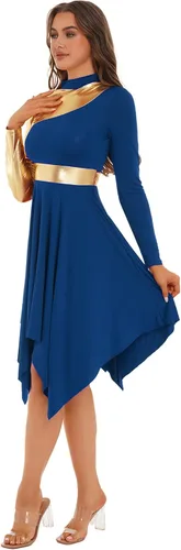 Vista 2 de Vestido de baile litúrgico sin mangas con dobladillo irregular para mujer