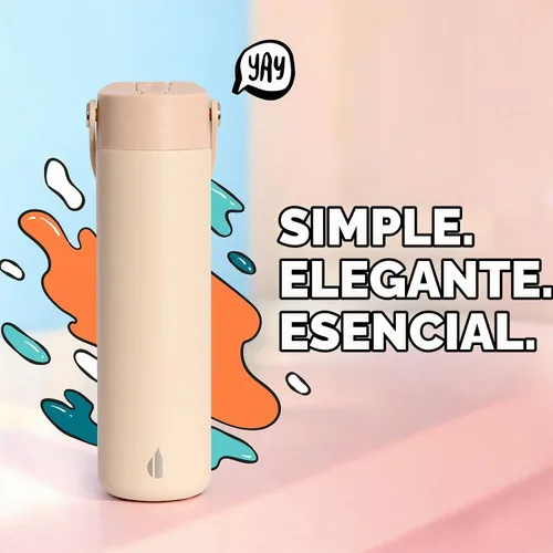 Vista 7 de Elemental Core - Botella de agua de acero inoxidable de 24 onzas con Beige