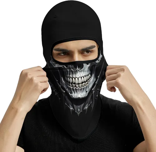 Vista 9 de Obacle Máscara Facial Pasamontañas para Hombres y Mujeres Ligera para Esquí, Caza, Ciclismo, Pesca Bear Cara Abierta Marrón