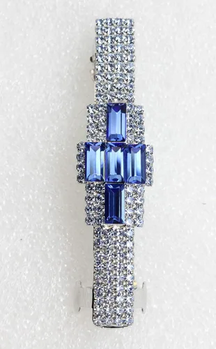 Vista 4 de Faship Precioso clip de pasador de cristal de diamantes de imitación azul
