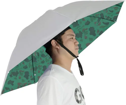 Vista 18 de Sombrero paraguas de pesca plegable ajustable, 37.4” extragrande, con manos libres, 7 nervaduras, impermeable, anti-UV, para pesca, jardinería