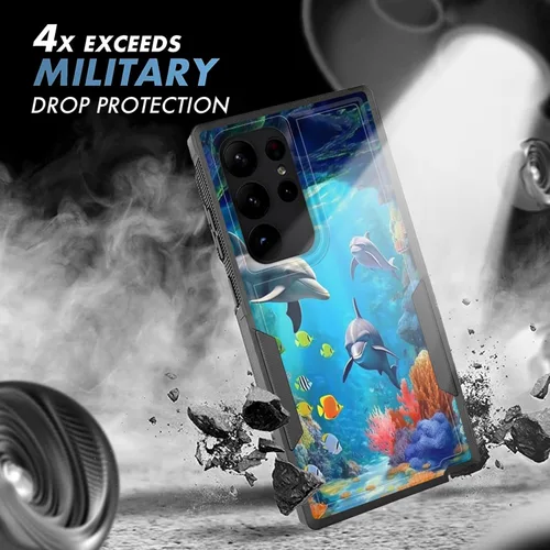 Vista 710 de Funda para Galaxy A14 5G, resistente de doble capa híbrida de policarbonato duro, goma suave, a prueba de golpes, funda protectora resistente