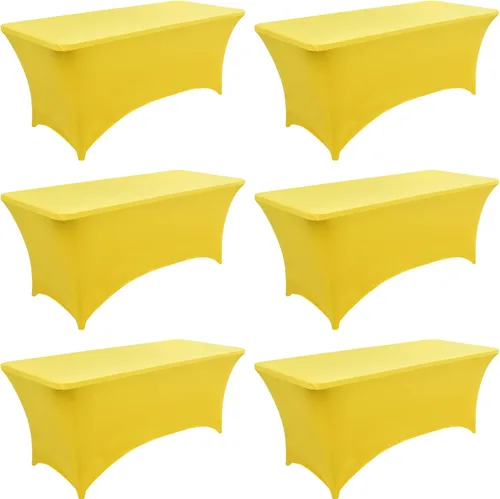 Vista 42 de Paquete de 2 Cubiertas de Mesa de Spandex de 4 pies para Mesas Plegables Rectangulares - Manteles Elásticos Ajustados Resistentes a las Arrugas