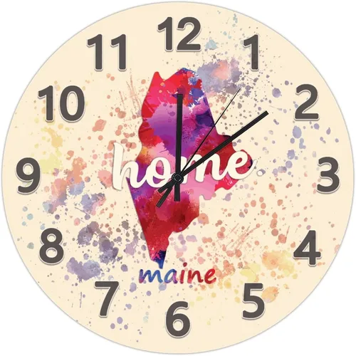 Vista 27 de UFunhome Reloj de pared con mapa del estado de Nevada, acuarela, Estados Unidos, reloj redondo de madera, funciona con pilas, silencioso, sin