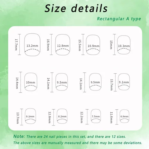 Vista 5 de 24 uñas postizas cuadradas a presión, cortas, bonitas, florales, acrílicas, con diseños de flores de arcoíris, uñas reutilizables con pegamento