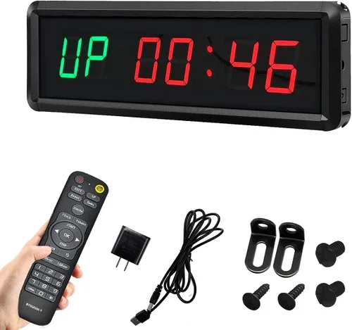 Vista 8 de Temporizador de intervalo LED de cuenta atrás/hacia arriba cronómetro con control remoto para gimnasio en casa Fitness