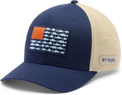 Vista 201 de Columbia Gorra de bola de malla Bandera antigua de malva/blanco/pescado