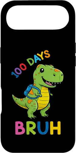 Vista 27 de Bruh 100 Days of School Dinosaur Kids Girls Boys Case for iPhone 17