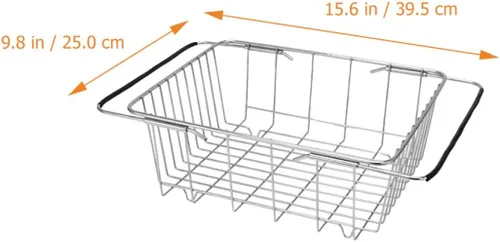 Vista 2 de Expandable Stainless Steel Sink Drying Rack Over Sink Dish Drainer Small Size Rust-Resistant Dish Rack for Kitchen Counter Organization