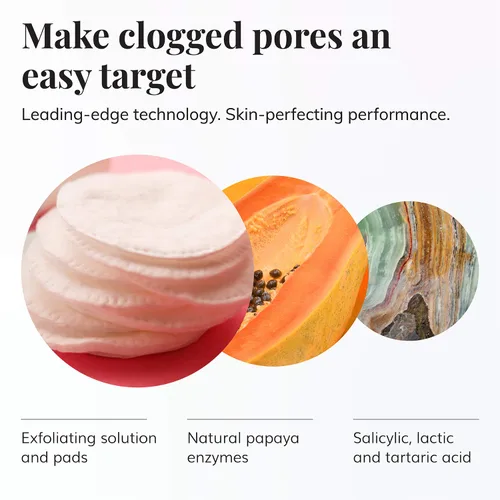Vista 2 de Le Mieux Vita-C Clear Skin Pad - Almohadillas exfoliantes faciales de triple acción con almohadillas de ácido glicólico y vitamina C antioxidante