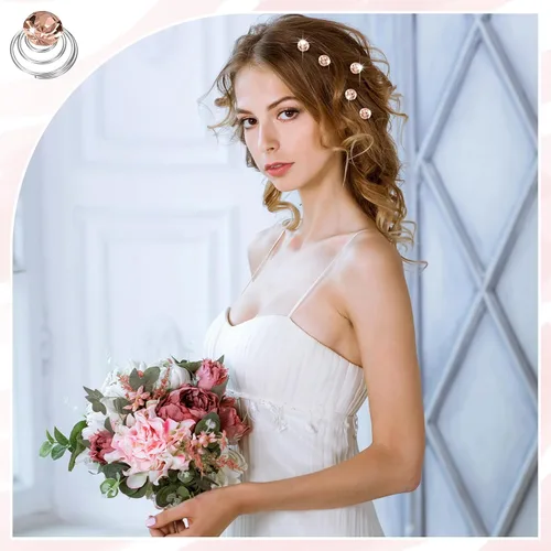 Vista 6 de WILLBOND Juego de 60 tornados de cristal de diamantes de imitación en espiral para bodas, novias, bailes, fiestas y ocasiones importantes con Champán