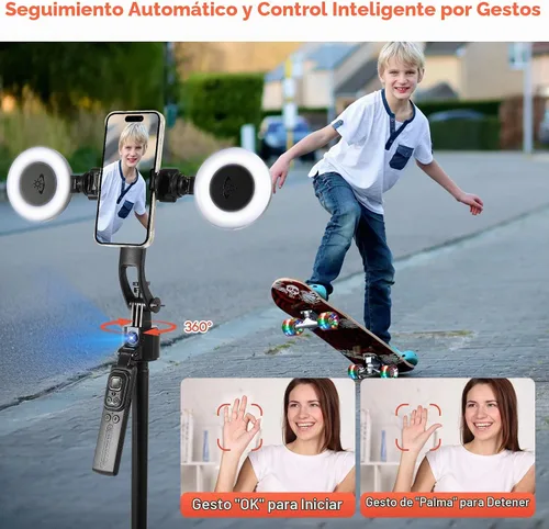 Vista 2 de Trípode auto de seguimiento facial 360Rotation, trípode