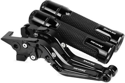 Vista 16 de Motocicleta para Y&AMAHA XMAX300 Todos los años Frenos de motocicleta Barra de acoplamiento Palancas de freno de mano freno embrague manillar Negro1