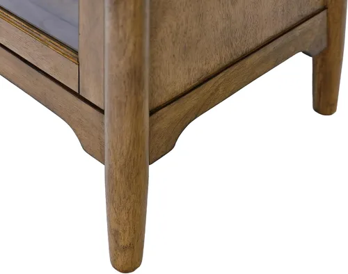 Vista 4 de Vitrina de madera moderna que cena la estantería de almacenamiento totalmente montada marrón